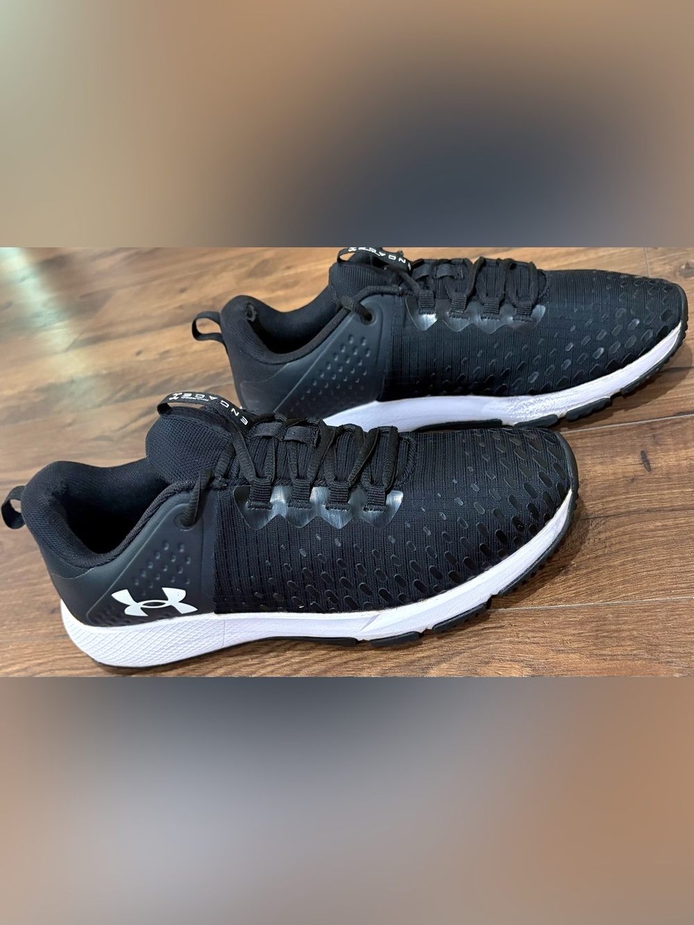 Under Armour Men's Black Athletic Running Sneakers with White Midsole